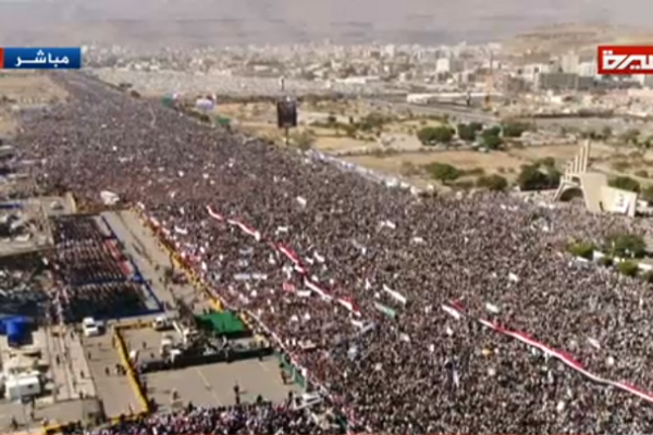 مسيرة مليونية للشعب اليمني في ذكرى صموده الثالثة على العدوان 